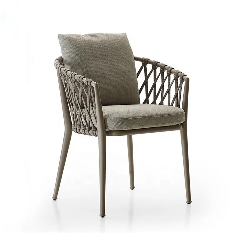 Popular Design Chair Outdoor Furniture Luxury All Weather Aluminium Rope Garden Hotel Resort Restaurant Dining Chair