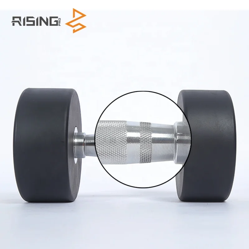 Strength Equipment Workout Training Equipment Urethane Custom Commercial PU customer logo dumbbells