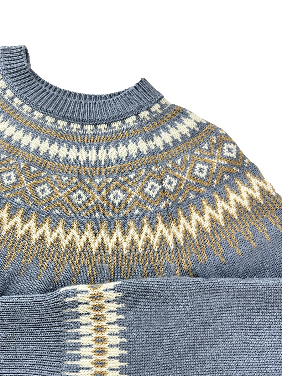 Wool Mock Neck Fair Isle Sweater Womens Fair Isle Jumper Sweater Basolan Wool Ladies Croft Pullover