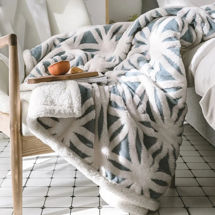 Ins модное корейское катионовое жаккардовое толстое одеяло Sherpa
