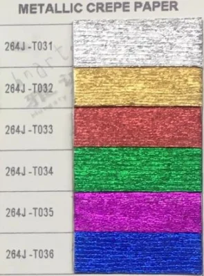 Wholesale Metallic Crepe Paper for Kids Gold Silver Crepe Paper Folds Multi Colors 10PCS Craft Metallic Foil Crepe Paper