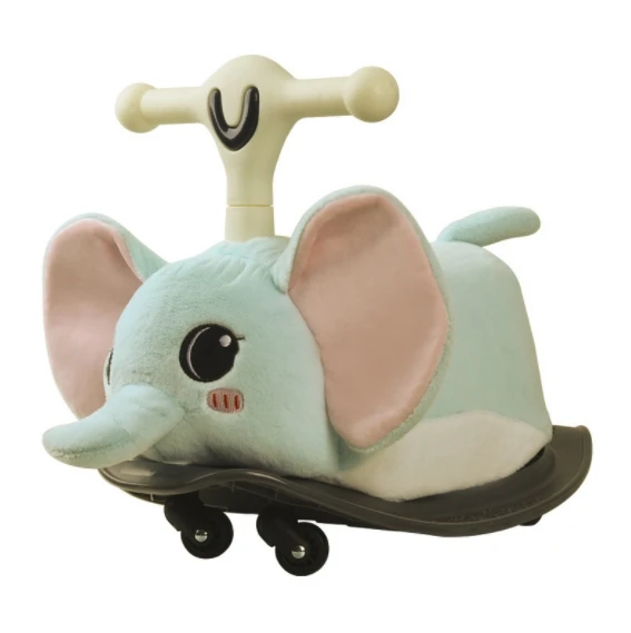 Plush multi-function can shake can slide 2-in-1 shake car Light music shake horse