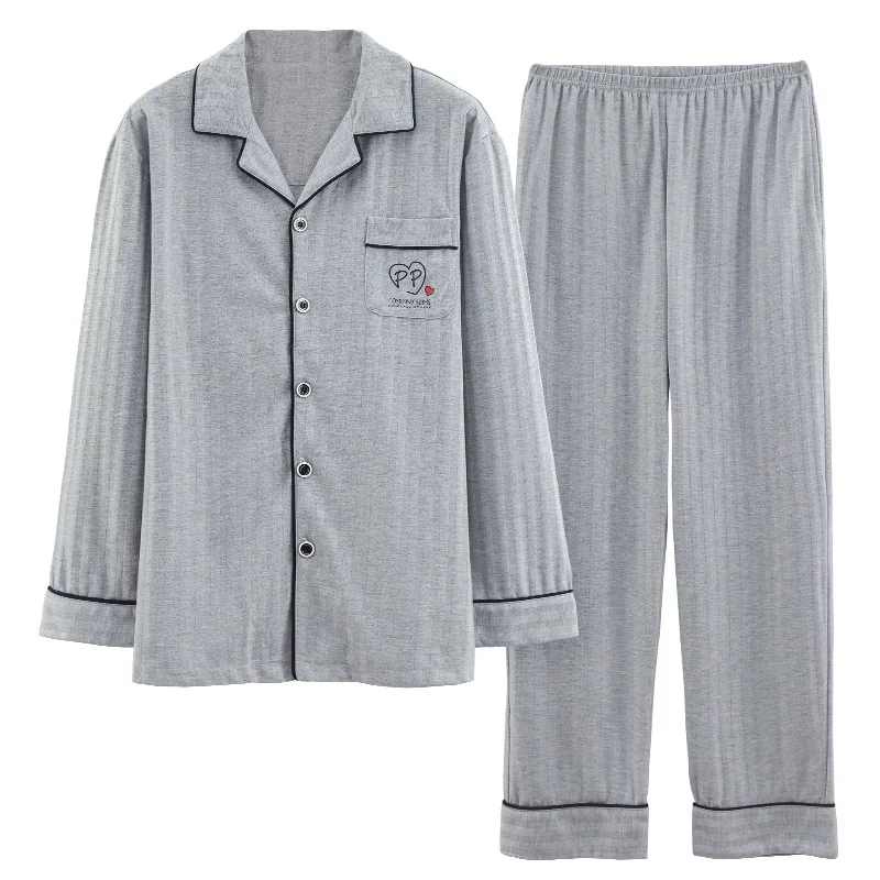 Новая модная мужская ночная рубашка хлопковая термопижама с длинным рукавом