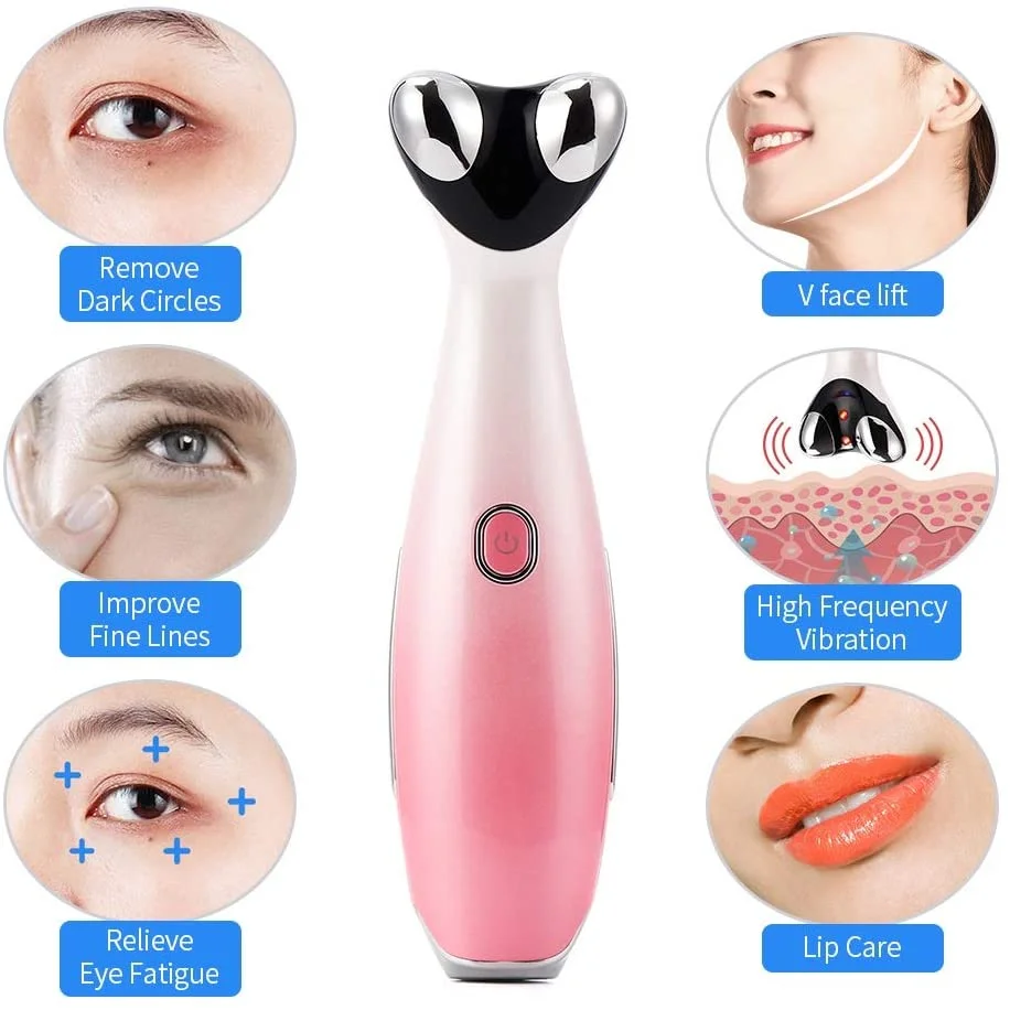  Wholesale RF EMS mini Led Vibration facial skin care lifting beauty device eye massage