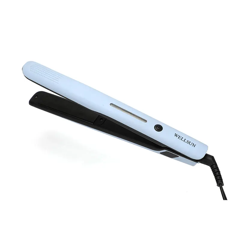 WELLSUN Dual Voltage Titanium Flat Iron PTC Fast Heating Element Lock Function Hair Straightener Plancha