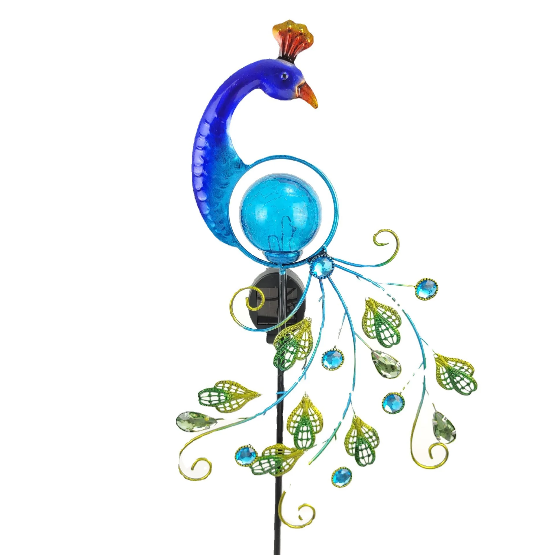 Liffy Outdoor Decor Bird Light Solar Stake Metal Garden Ornaments Solar Peacock Garden Stake