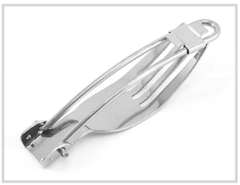 Folding steel wire knife fork spoon  3pcs camping tableware portable outdoor stainless steel tableware