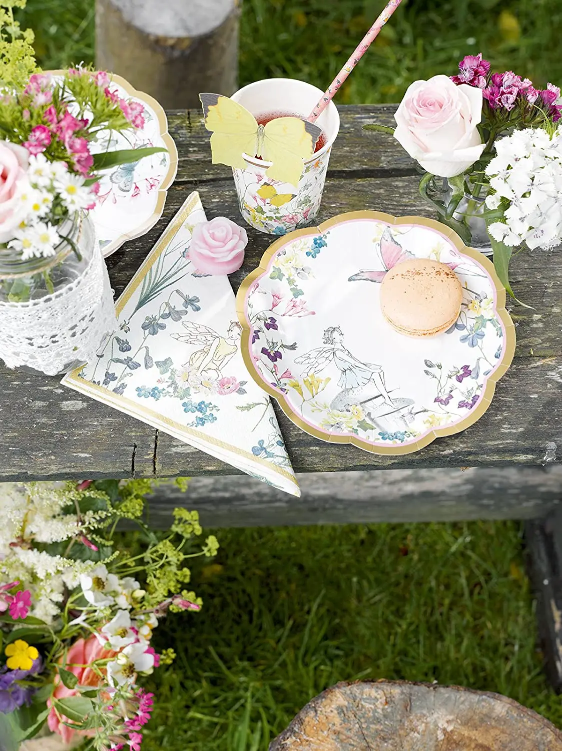 2024 Family party butterfly flowers tea party theme party supplies