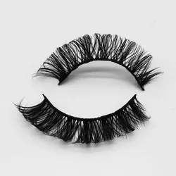 Custom wholesale faux mink lash natural 3d russian strip eyelashes d curl handmade Russian Strip Lashes Eyelashes