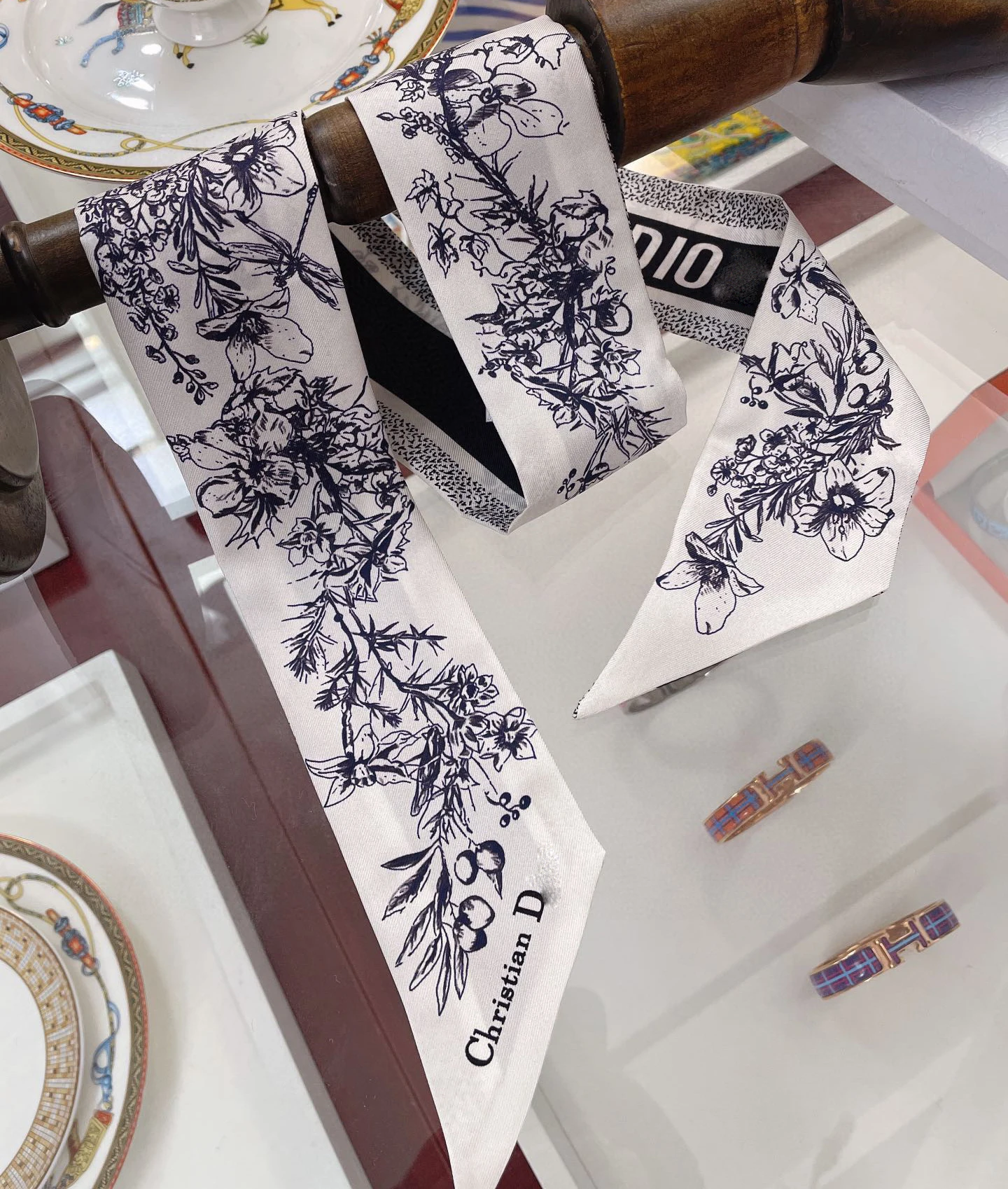 New Arrival Designer Printed Head Band Silk Scarf Cravat Girl Hair Accessories Hair Ribbon