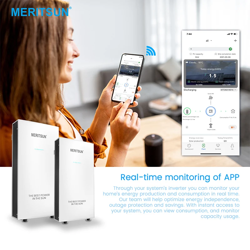 Hot Sell MeritSun Power Energy Wall 2 Home Solar Energy Storage 3kw 5kw Lithium Ion Battery