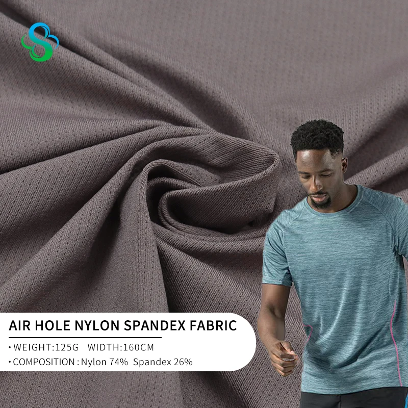 High Elastic Weft Matte Recycling Wicking 4 Way Stretch Mesh Knitted 74% Nylon 26% Spandex Fabric Supplier for yoga swimwear