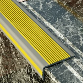 customized L shape PVC plastic protective anti slip  edge rubber nosing stair strip