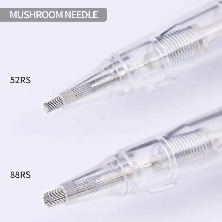 BIOMASER 10pcs Tattoo Needles 52RS 88RS  Disposable Sterilized Permanent Makeup Cartridge Mushroom Needles  For Eyebrow Lip