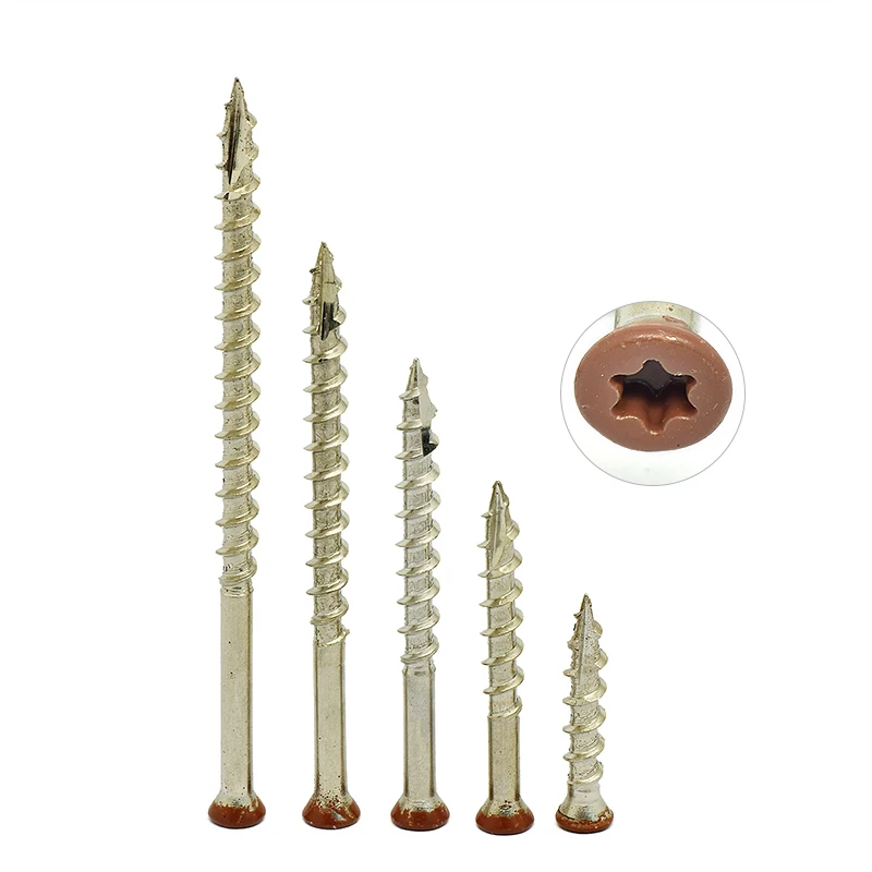 Self Tapping Decking Double Coutnersunk Yellow Zinc Long Star Screw Flat Countersunk CSK Wood Screw Chipboard Torx Screw