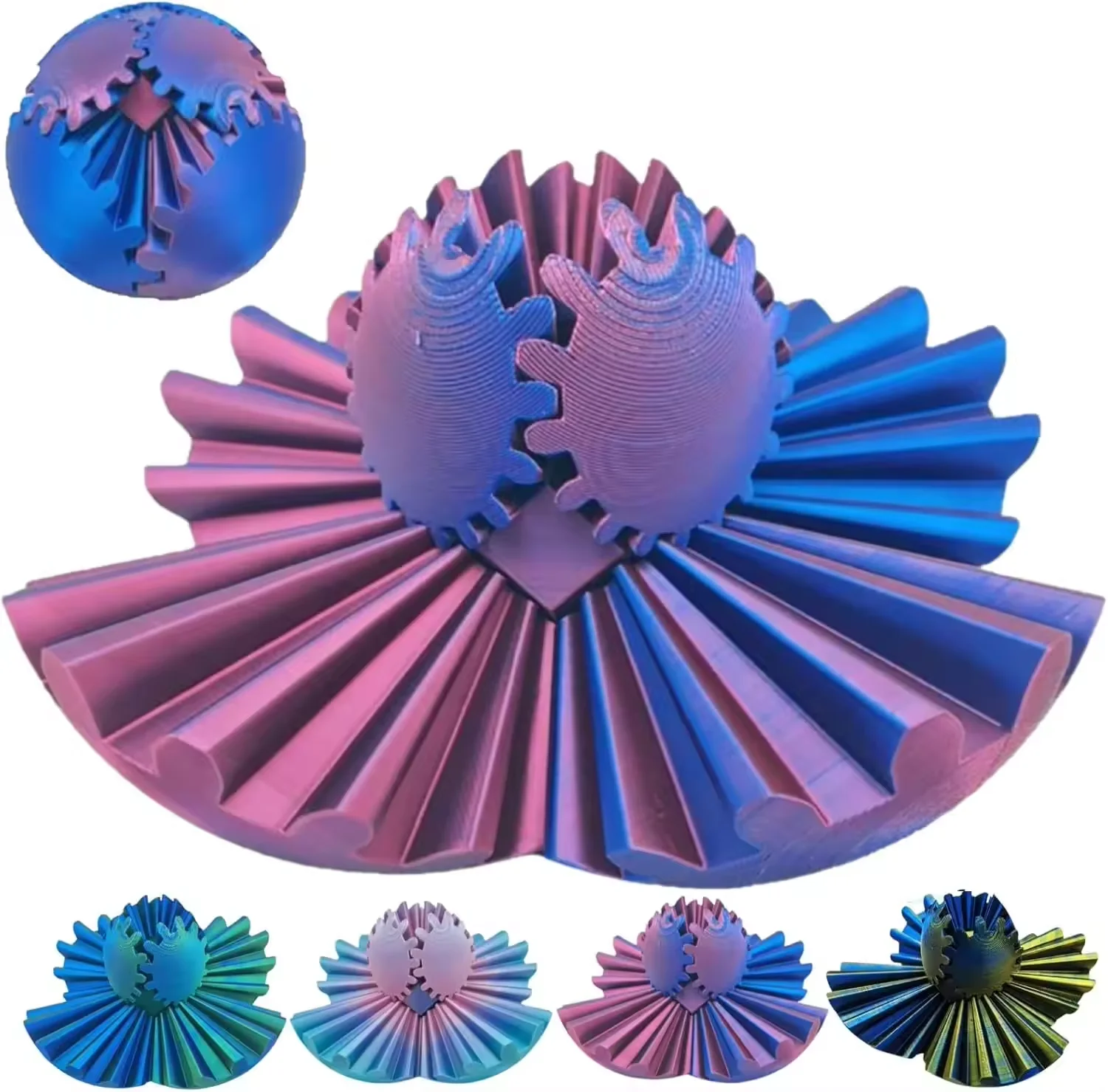 Best Selling 3D printed decompression Toy Gear Sphere 3D Printing Gear Ball Fidget Spinners Spin Ball