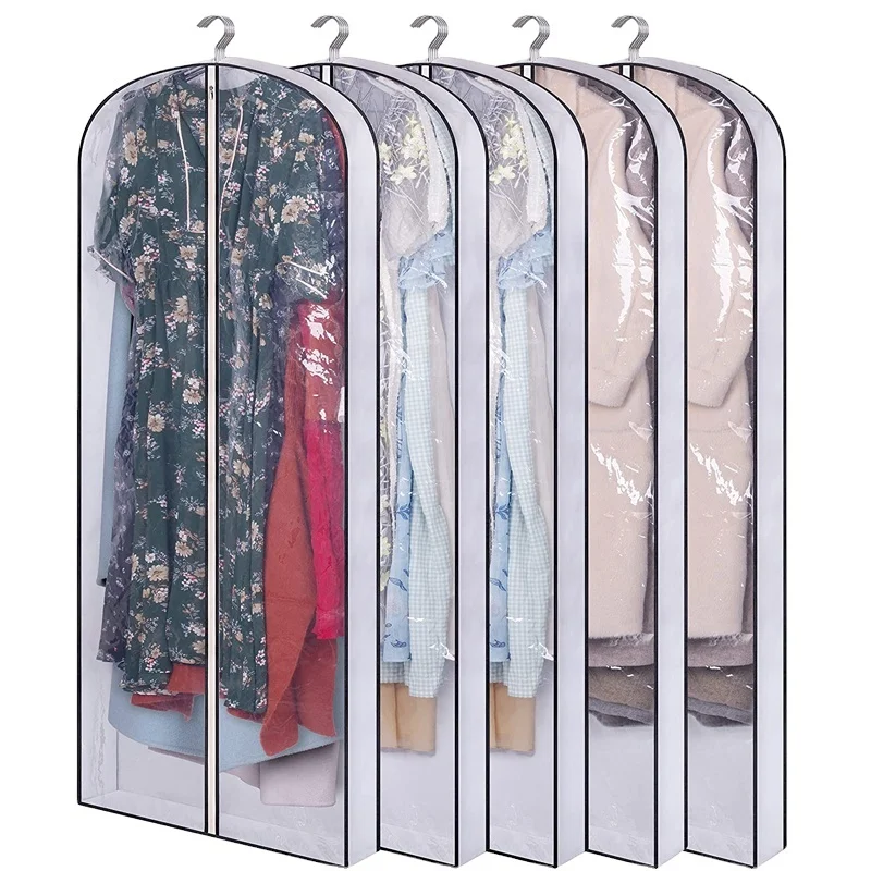 Garment Bags for Hanging Clothes  for Closet Storage Gusseted Clear Dress Bag for Clothes Garment Suit Bags