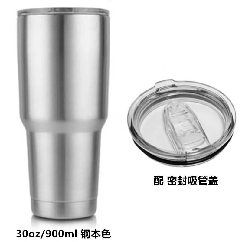 Custom Logo Vacuum Stainless Steel 30oz Car Water Bottle Coffee Iced Cup For Business