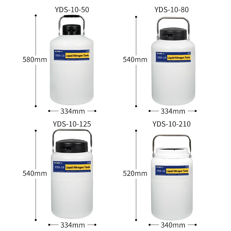 10L Small Capacity Cylinder Aviation Aluminum dewar Cryo Tank Liquid Nitrogen Biological Storage Container