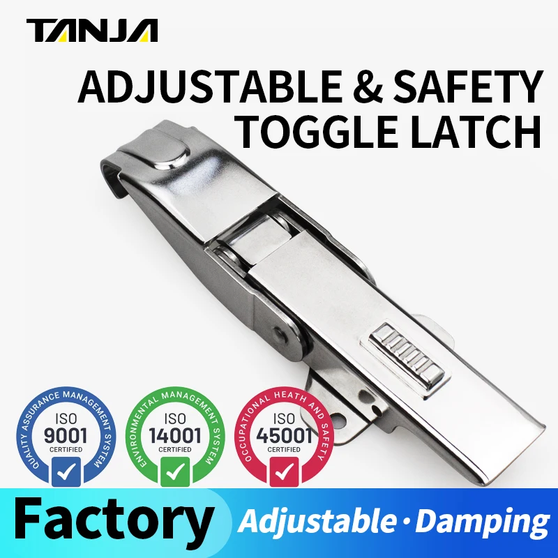 Different size Stainless Steel Adjustable Safety Toggle Latch Buckle With Side Holes Self Lock Draw Latch For Medical Equipment