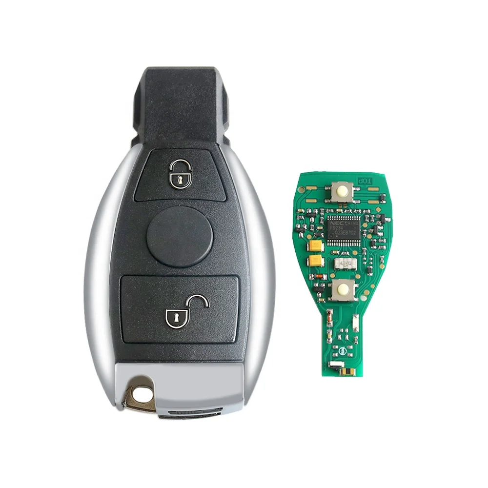 2 Buttons Keyless Entry 433 / 315 Mhz Car Remote Key Case For Benz NEC & BGA Smart Car Key