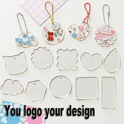 Personalize acrylic anime keychains custom cartoon different shape logo print blank acrylic keychains for promotional gifts