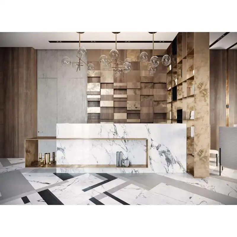 L MDF reception desk standing hotel front table white wooden salon reception counter design