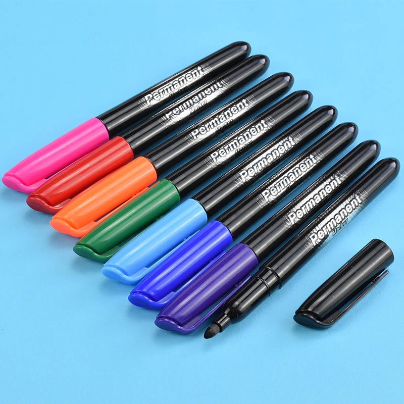 Лидер продаж, черные многоцветные перманентные маркеры с принтом на заказ для школы и колледжа