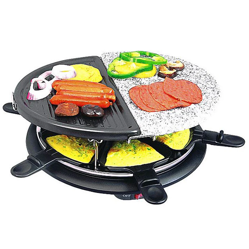 XJ-3K042 Indoor BBQ Grill Portable Electric Barbecue Grills BBQ Raclette Grill Non-stick Electric Pan PTFE Die Casting Aluminum