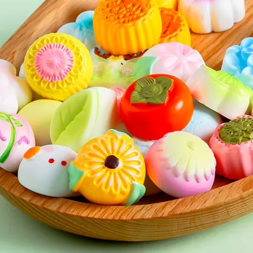 luxury gift custom 3D mini moon cake food biscuit kids toys Asian Chinese traditional mid-autumn festival blind bag decoration