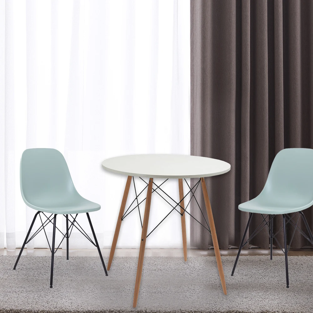 Factory Wholesale Cheap Dining Room Furniture Round Mdf Dining Table With Wood Legs