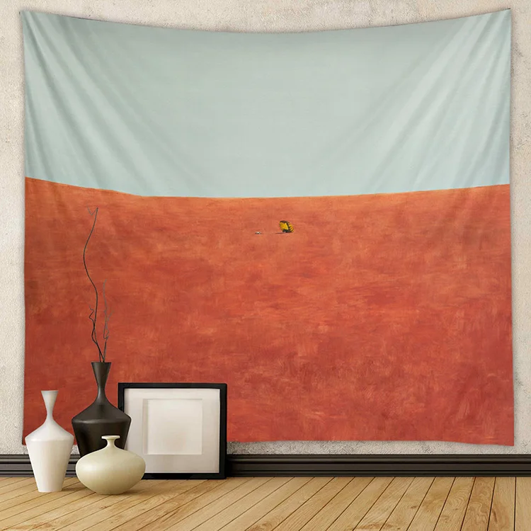 Boho Geometric Minimalist Line Abstract Landscape Tapestry Modern Rectangular Rug