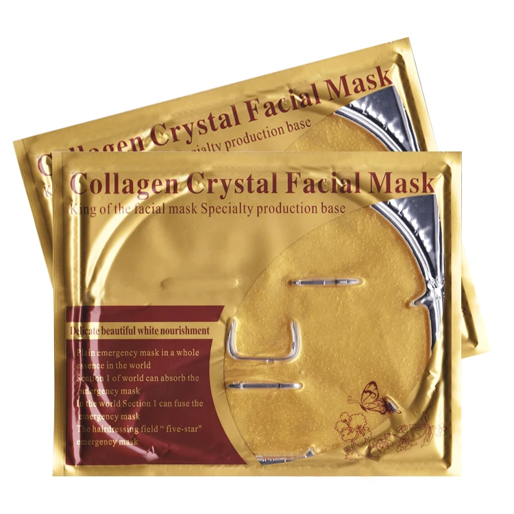 
24k collagen crystal face mask sheet pack collagen golden face mask moisturizing and rejuvenating skin mask 