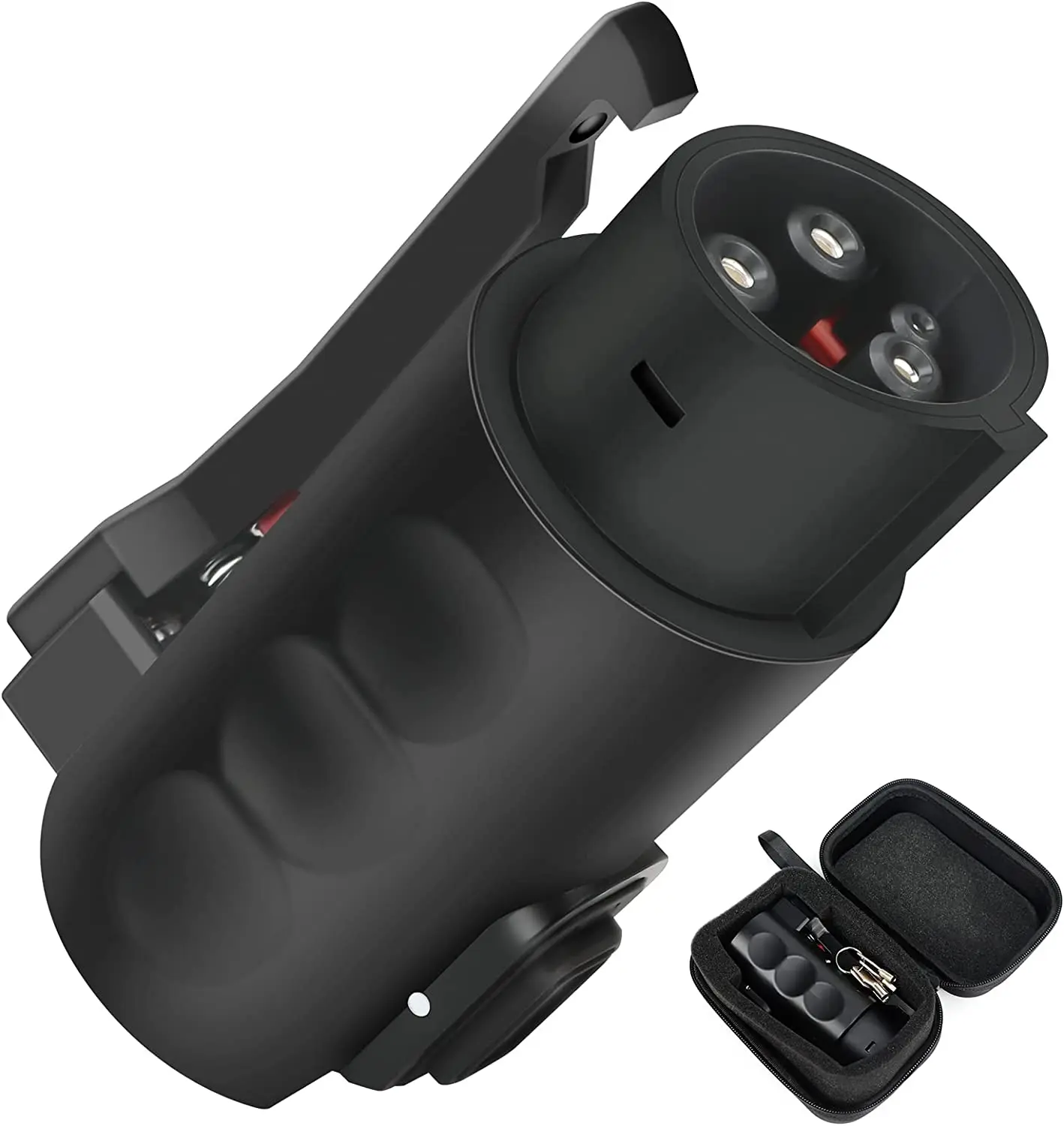 SAE J1772 Charger Black Type 1 Ev Connector 80A J1772 Charging Adaptor Tesla To J1772 Plug Adapter For Tesla