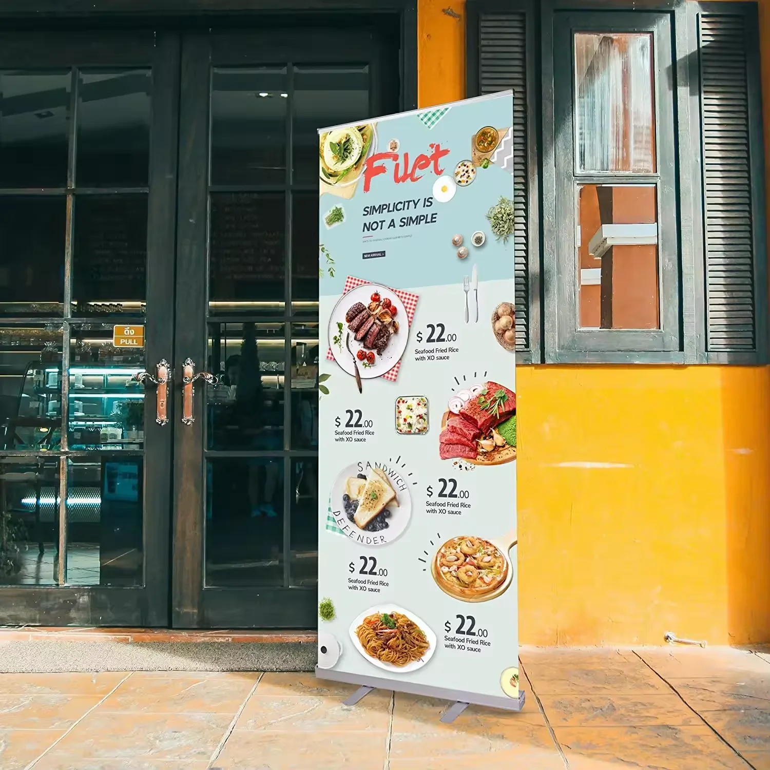 Luxury Portable Roll Banner Stands Aluminum Alloy Retractable Exhibition Advertising Display Pull-up Banners stand up banner