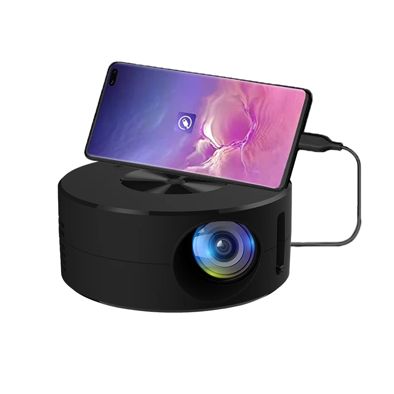 New Wired Phone Connection mini Video Projector 1500 Lumens Support Power Bank Logo Printing YT200