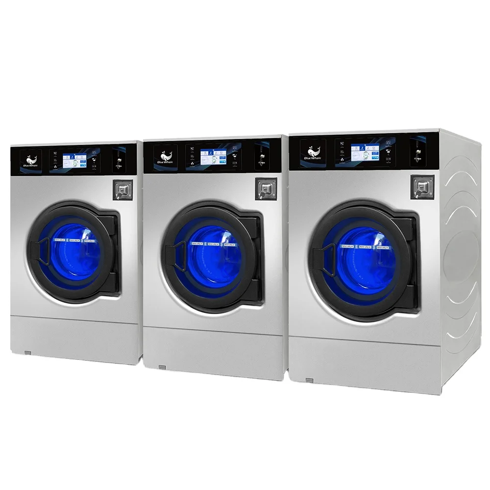 Blue Whale Hot Sale 28 kg Capacity Commercial Coin operated Professional Automatic Washing Machine For Laundry Business
