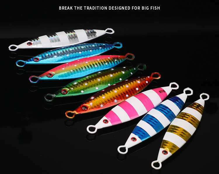 Factory wholesale slow rocking sea fishing iron plate deep sea boat fishing  60g 80g iron plate lure lead fish lure bionic  lure