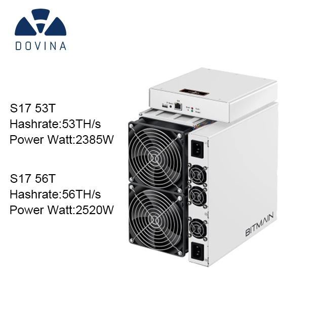 Низкое потребление Новый Antminer S17 53Ts Bitcoin Miner Bm1387 Asic водяного