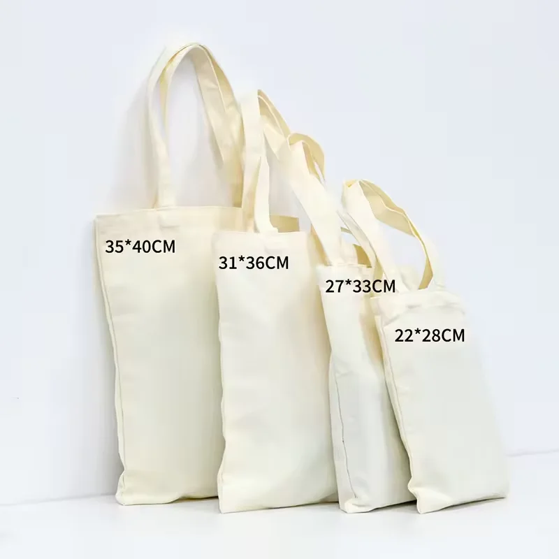 Custom Logo Size Printed Eco Friendly Recycled Reusable Plain Blank  Double Shoulder Cotton Canvas  Shopping Tote Bag