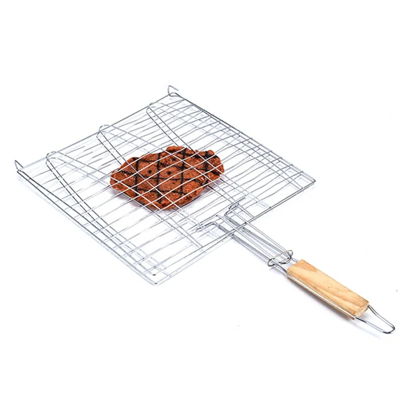 Kitchen barbecue mesh outdoor grill clamps non stick charcoal BBQ Grill use factory direct wire mesh net