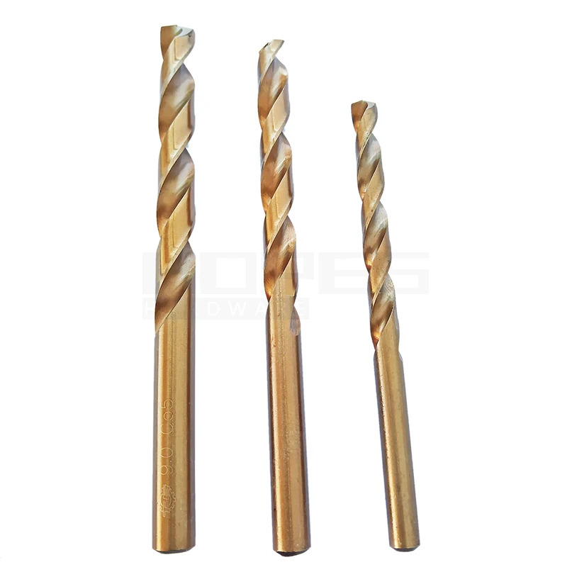 High quality 1.0-20mm HSS M35 Co5 Cobalt Twist drill bits with straight parallel shank for stainless carbon steel