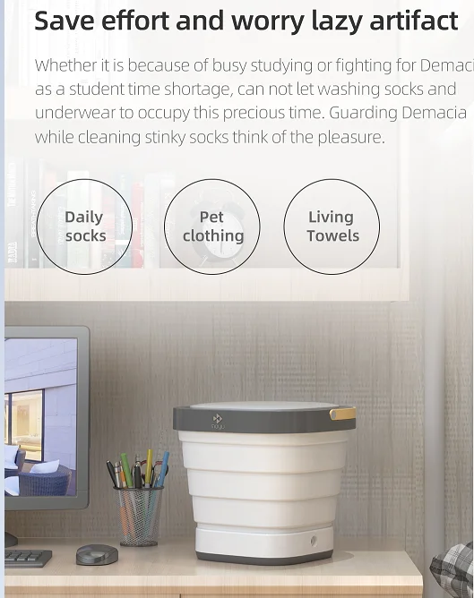 Colorful mini folded washer for women underwear kids cloth T shirt