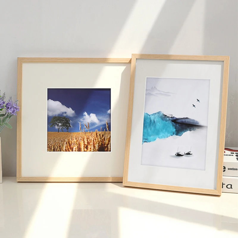 Manufacturer customized hanging display rectangular wooden photo frame