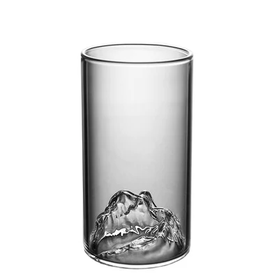Household Big Glass Mugs For Juice Mountain View Cup Tall Glass Mug With Handle For Green Tea