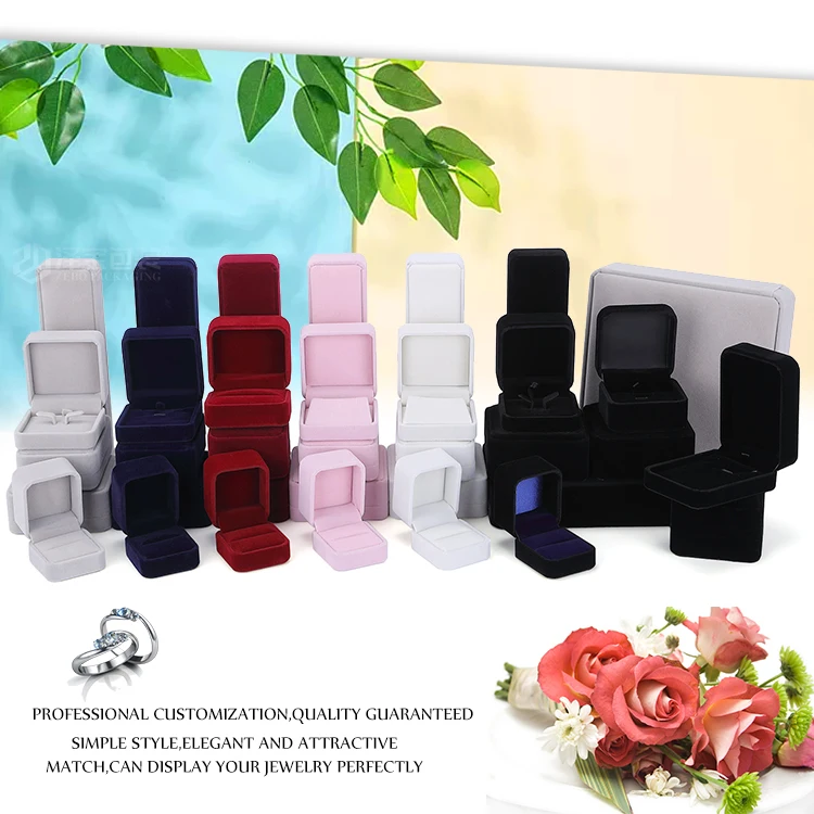 OEM/ODM Pendant Bracelet Bangle ring velvet boxes set packaging jewellery box, jewelry packaging & display