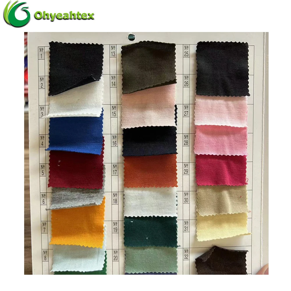 Knitted Fabric Super Soft Anti Bacteria 175GSM 95% Cotton 5% Spandex Single Jersey Fabric For Baby Clothing Textile