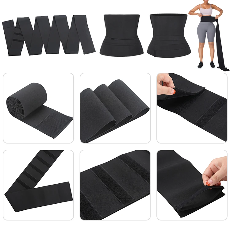 Custom Logo Compression Weight Loss Shapewear Waist Trainer Tape Women Slimming Shaper Elastic Wrap Waist Belt