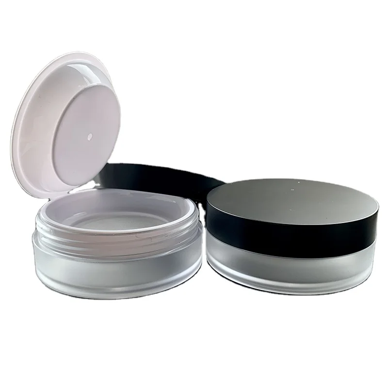 Stock White Makeup Loose Powder Case 10g Can Spray Plated Shape Sifter ABS Recyclable Square Cream Packaging Small Orders