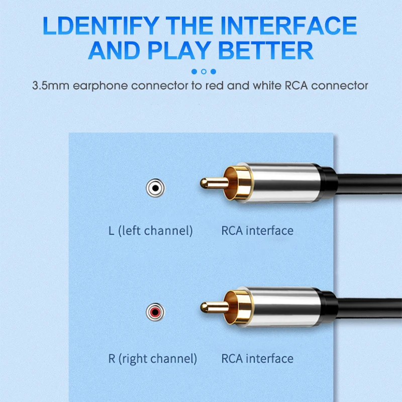 Audio Hifi Cable For Car Amplifier 6.0mm Rca Male Av Cable High Quality Manufacturer Gold Plated Rca Cable
